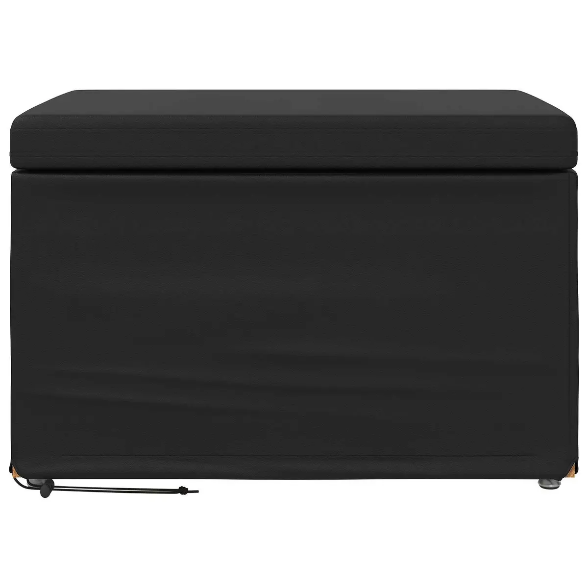 Backless Bar Stool Kitchen Dining Seat Black Faux Leather Cushion