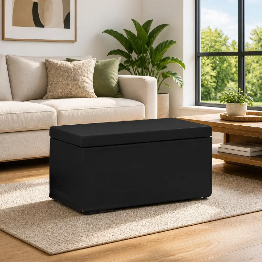 Black Bar Stool Backless Kitchen Counter Seat Faux Leather Bun Feet Modern