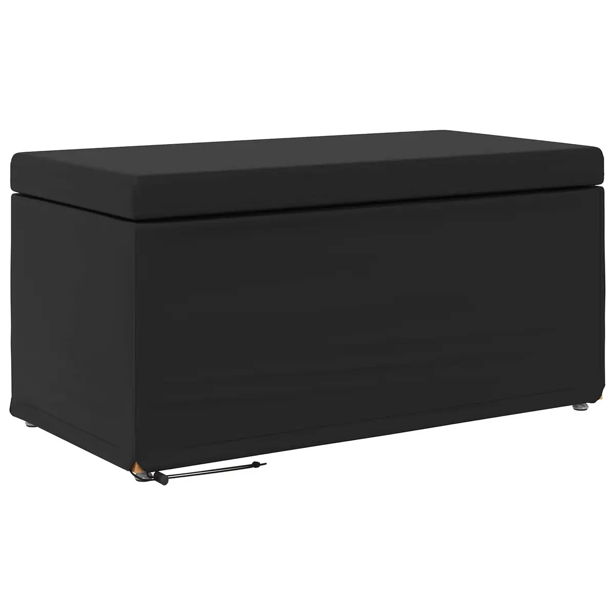 Black Bar Stool Backless Kitchen Counter Seat Faux Leather Bun Feet Modern