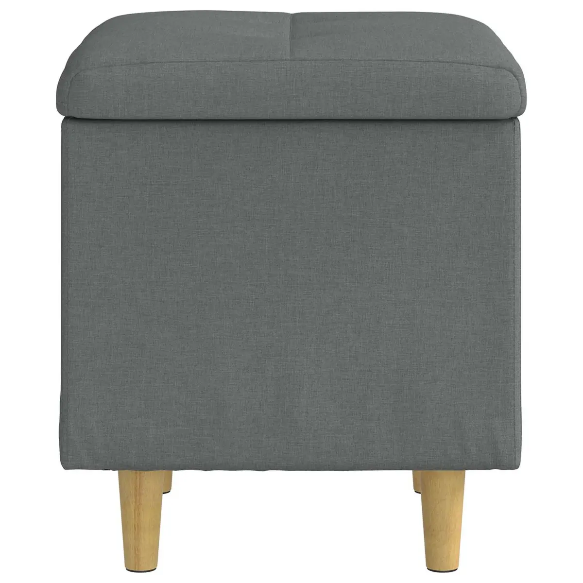 Storage Ottoman with Cushion Grey Tufted Design Hidden Compartment Footrest Seat