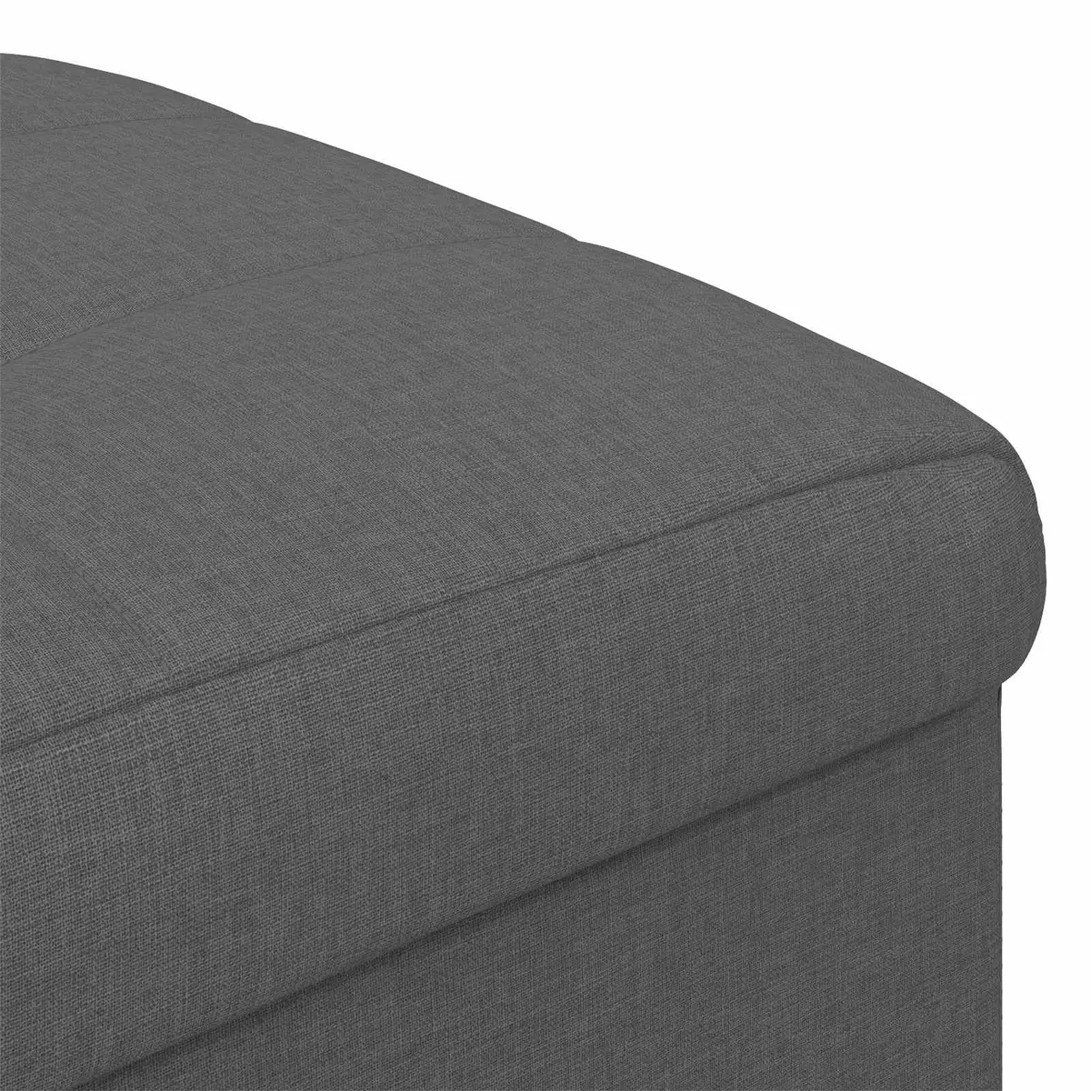 Storage Ottoman with Cushion Grey Tufted Design Hidden Compartment Footrest Seat