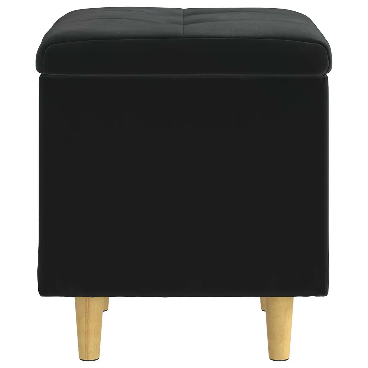 Storage Ottoman Living Room Bedroom Entryway Black Tufted Cushion 40 x 40 x 45 cm