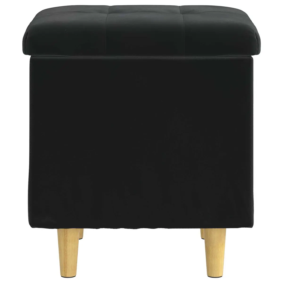 Storage Ottoman Living Room Bedroom Entryway Black Tufted Cushion 40 x 40 x 45 cm