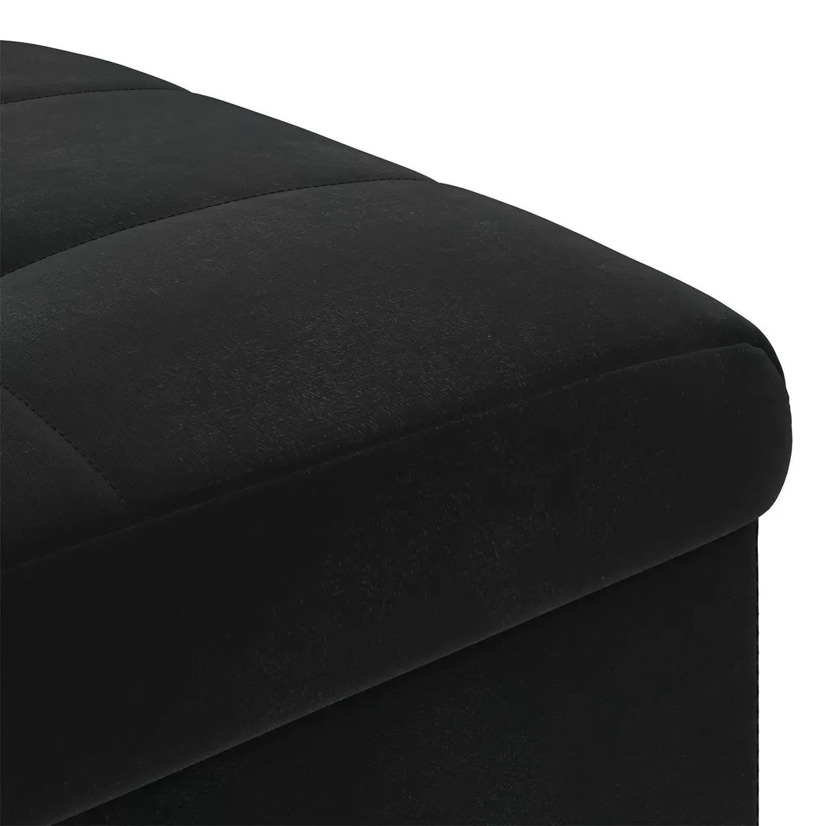 Storage Ottoman Living Room Bedroom Entryway Black Tufted Cushion 40 x 40 x 45 cm