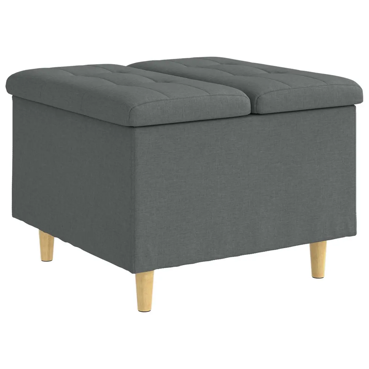 Storage Ottoman Indoor Grey 60x60x45cm