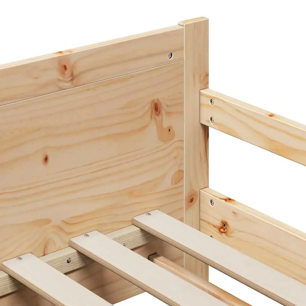 Kids Bed Frame 80 x 200 cm Single Solid Pine Wood Slatted Modern Bedroom