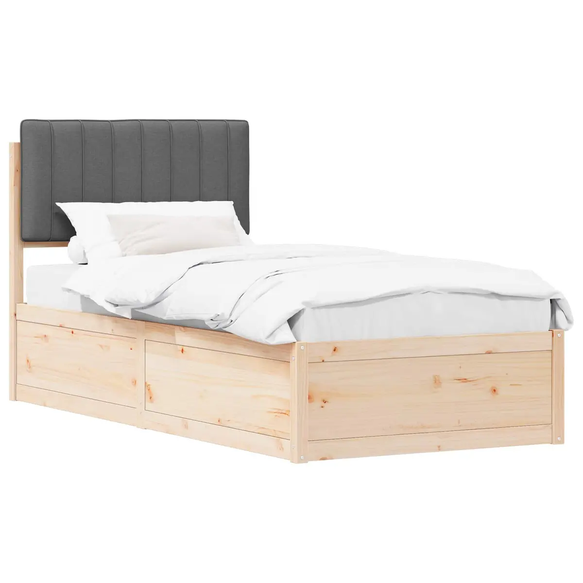 Bed Frame with Upholstered Headboard for Bedroom 90 x 190 cm