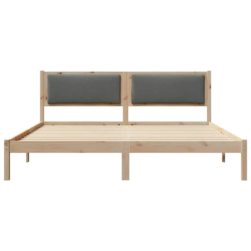 Grey Bed Frame with Headboard 180 x 200 cm