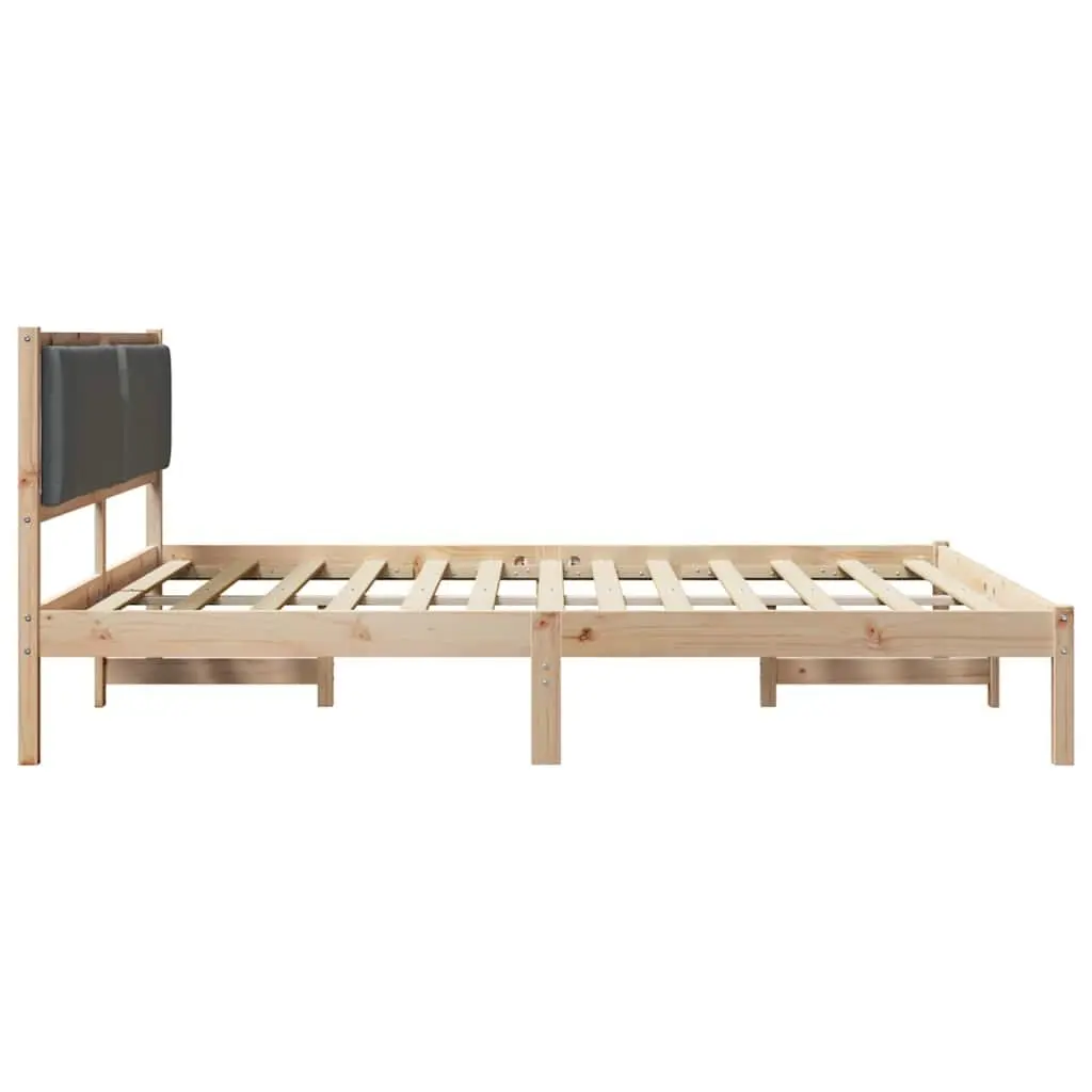 Grey Bed Frame with Headboard 180 x 200 cm