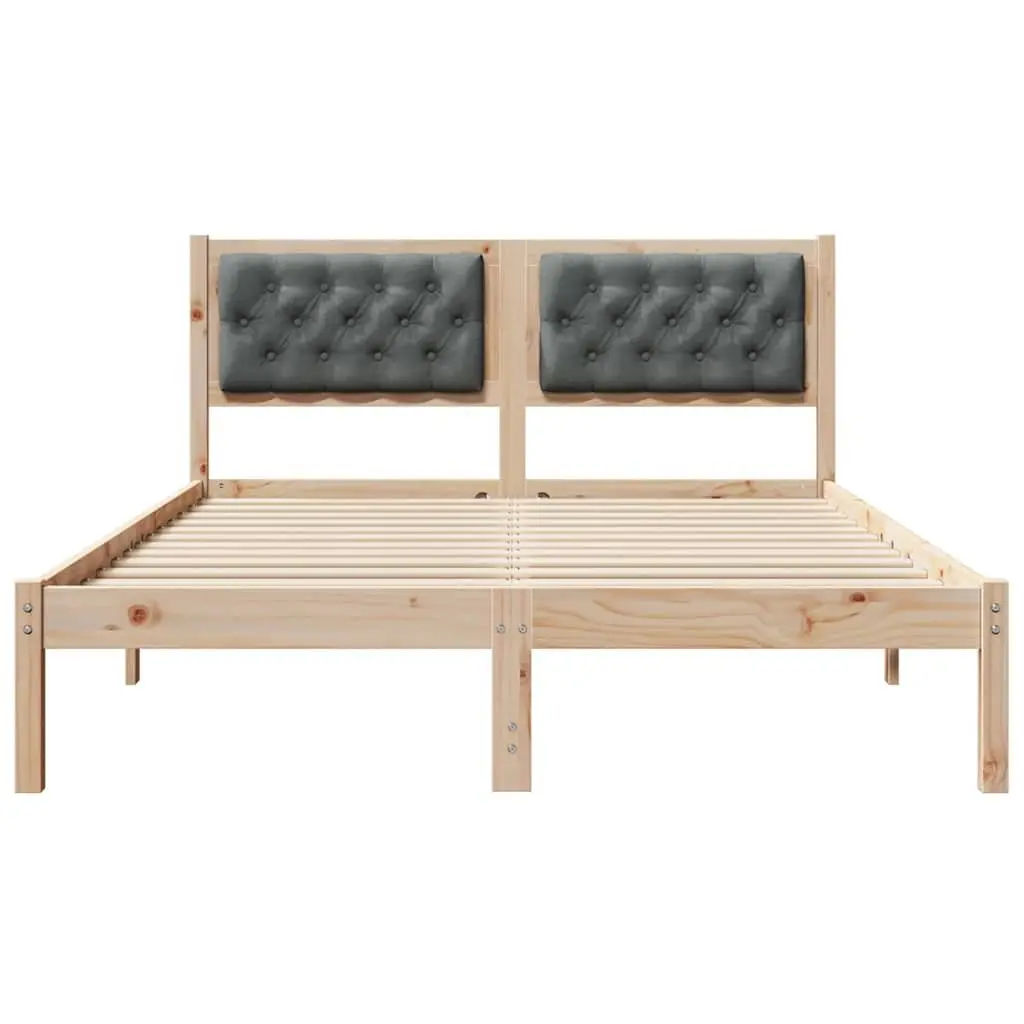 Bed Frame with Headboard 150 x 200 cm Solid Pine Wood Modern Minimalist Bedroom