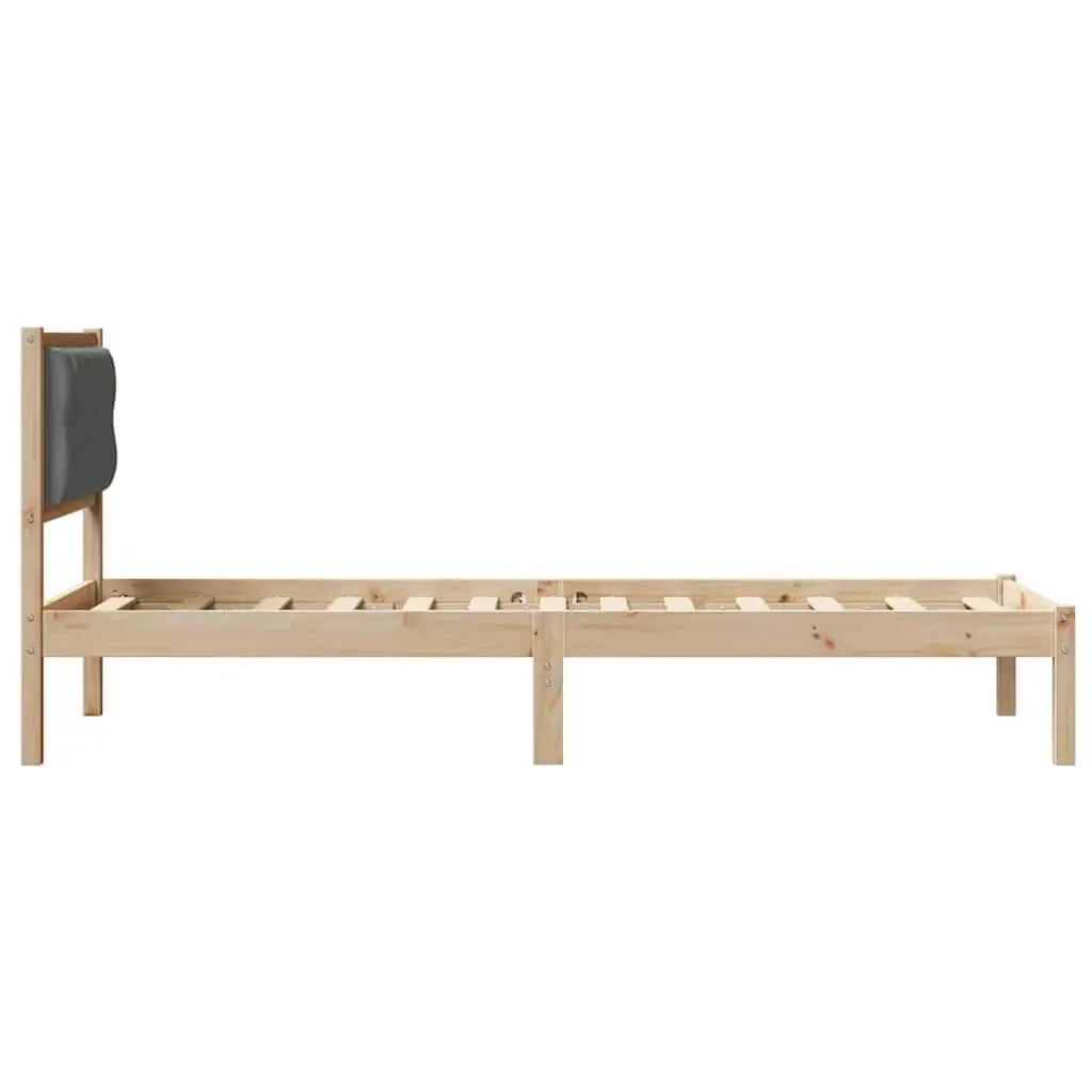 Bed Frame with Headboard Bedroom Modern Minimalist 90 x 190 cm Solid Pine Wood