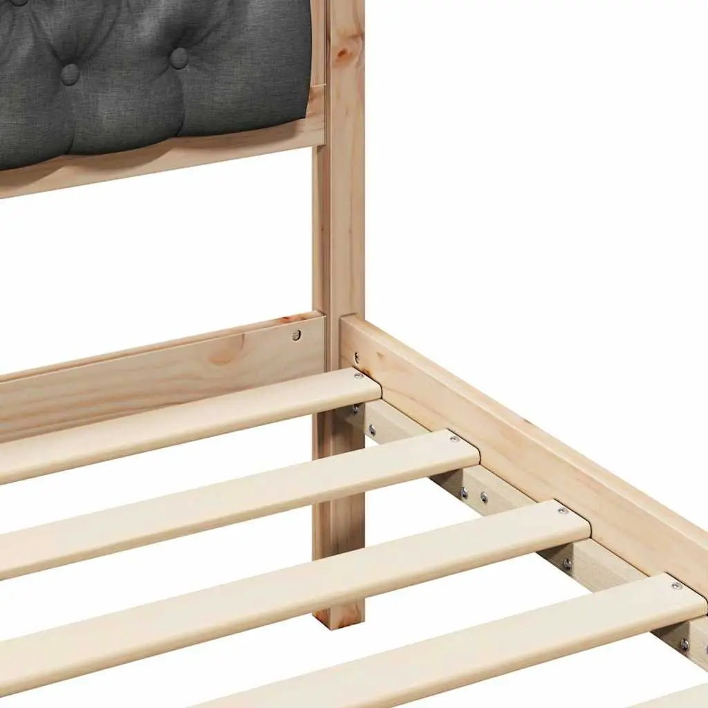 Bed Frame with Headboard Bedroom Modern Minimalist 90 x 190 cm Solid Pine Wood