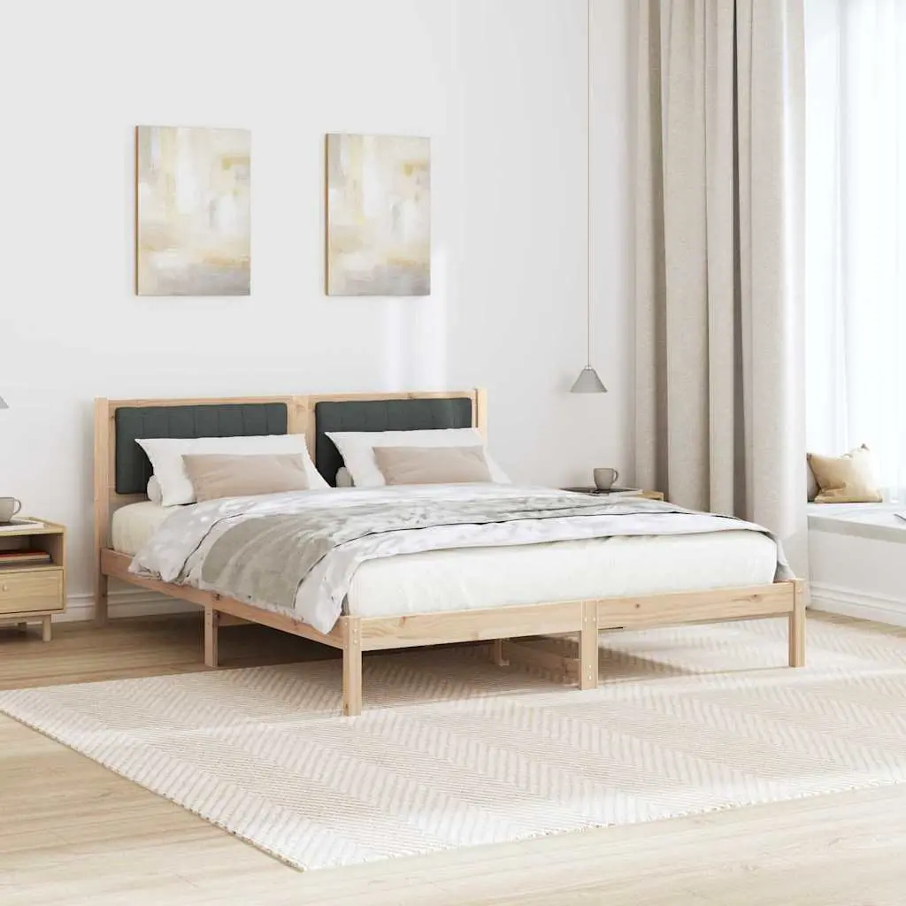 Bed Frame 150 x 200 cm with Upholstered Headboard
