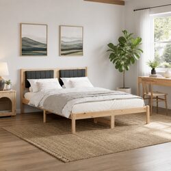 Bed Frame Dimensions: 135 x 190 cm with Upholstered Headboard