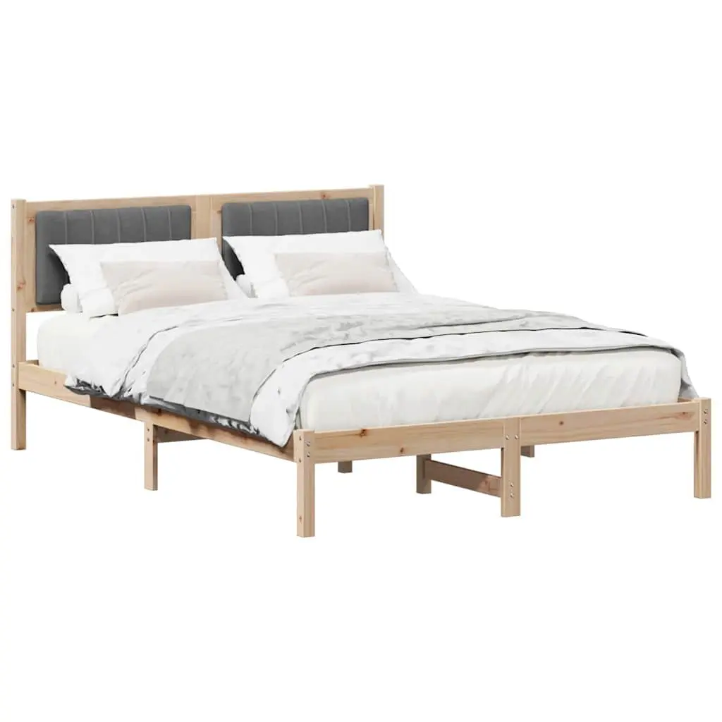 Bed Frame with Upholstered Headboard Modern Bedroom Furniture 135 x 190 cm
