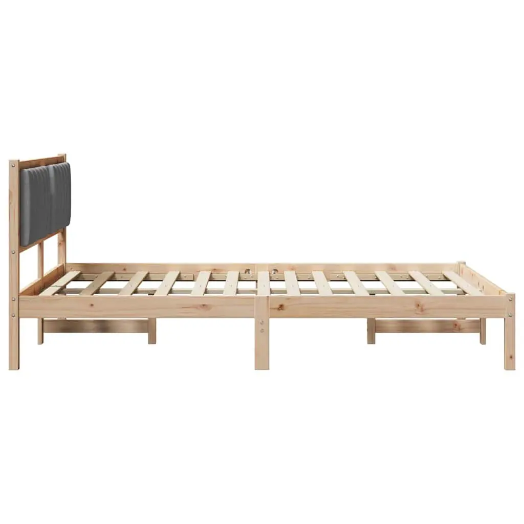 Bed Frame with Upholstered Headboard Modern Bedroom Furniture 135 x 190 cm