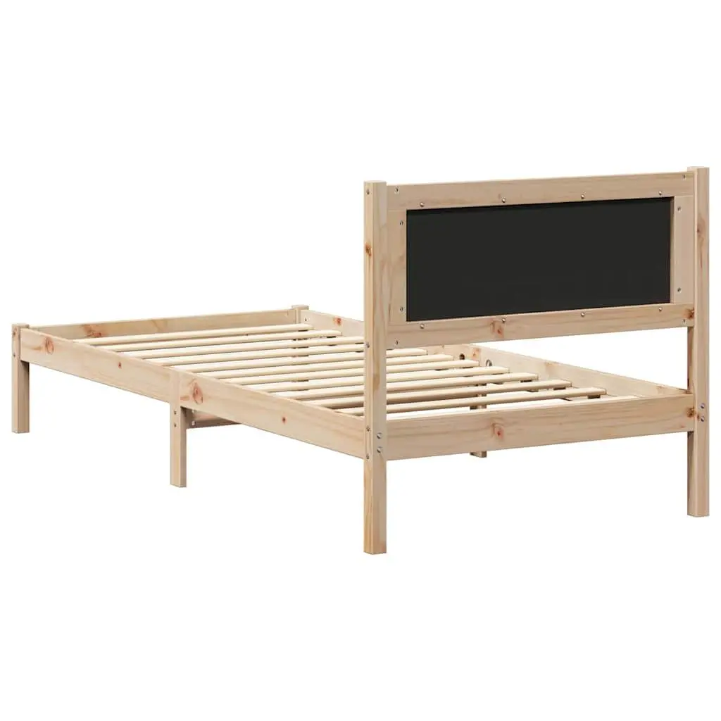 Bed Frame Upholstered Headboard Bedroom 90 x 190 cm Dark Grey