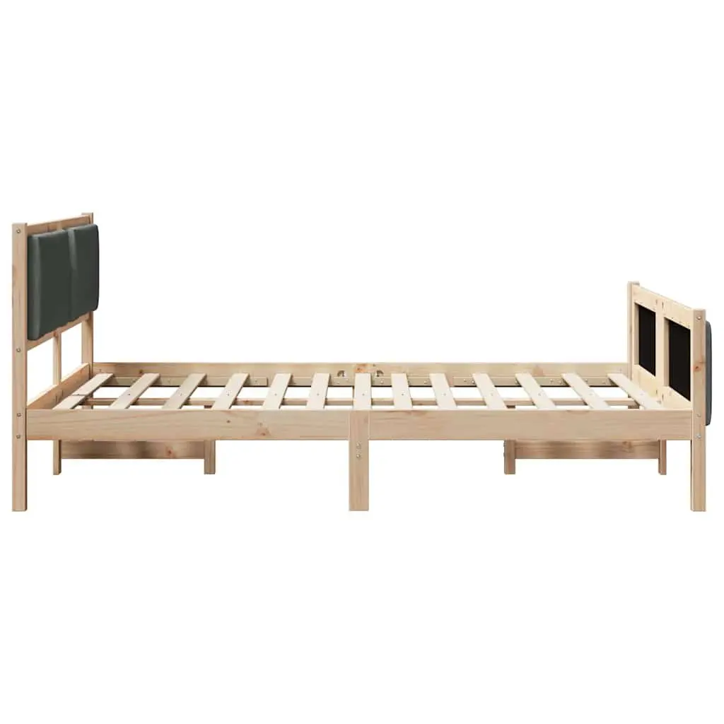 Bed Frame with Fabric Headboard Modern Design Bedroom Furniture 135x190cm