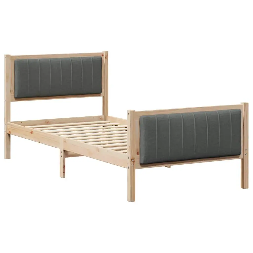 90 x 190 cm Platform Bed Frame Made of Solid Pine