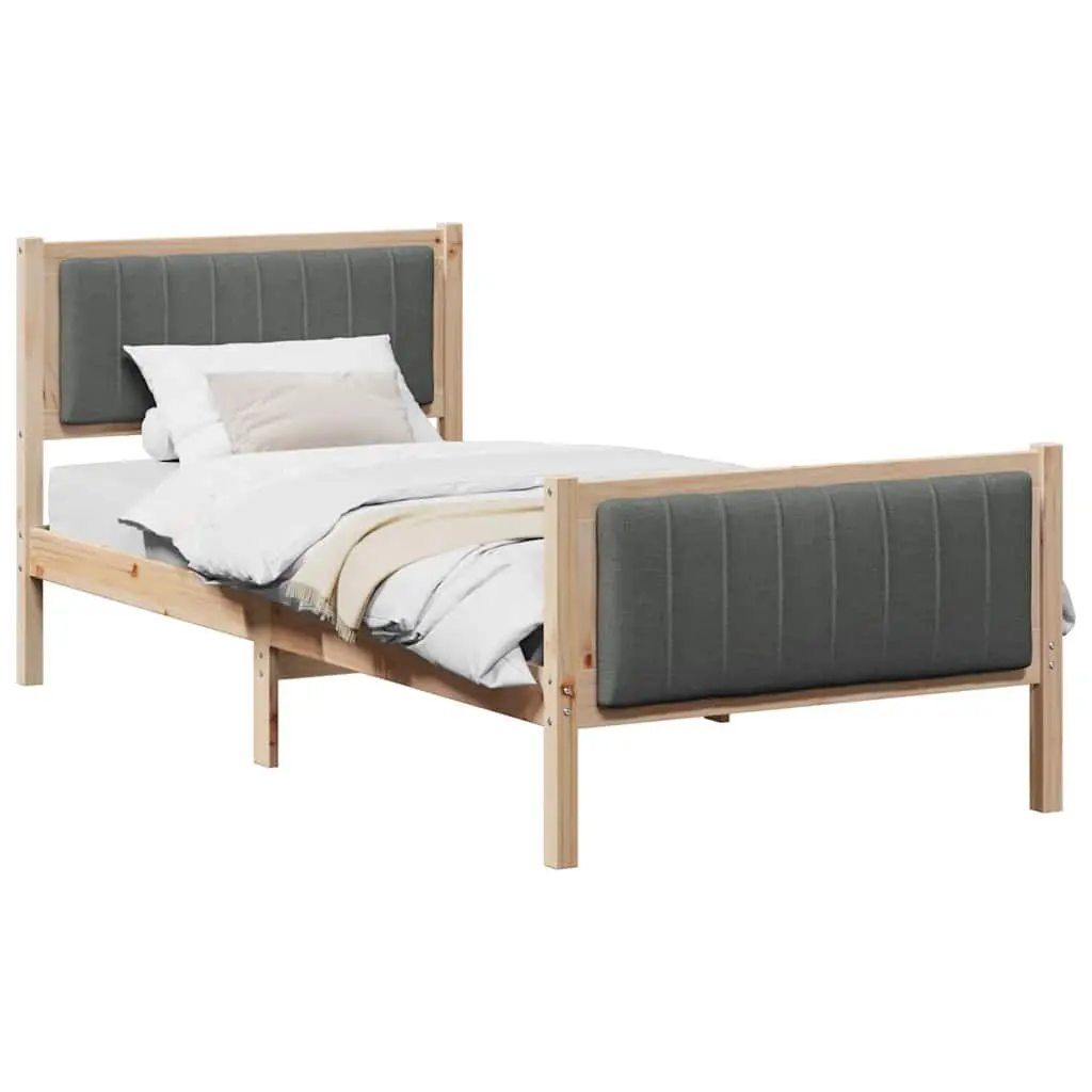 90 x 190 cm Platform Bed Frame Made of Solid Pine