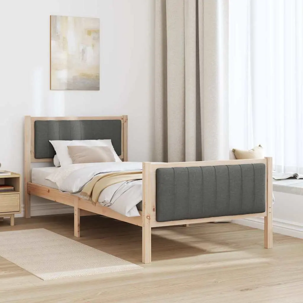 90 x 190 cm Platform Bed Frame Made of Solid Pine
