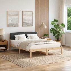 Specifications of Brown Platform Bed Frame 150 x 200 cm