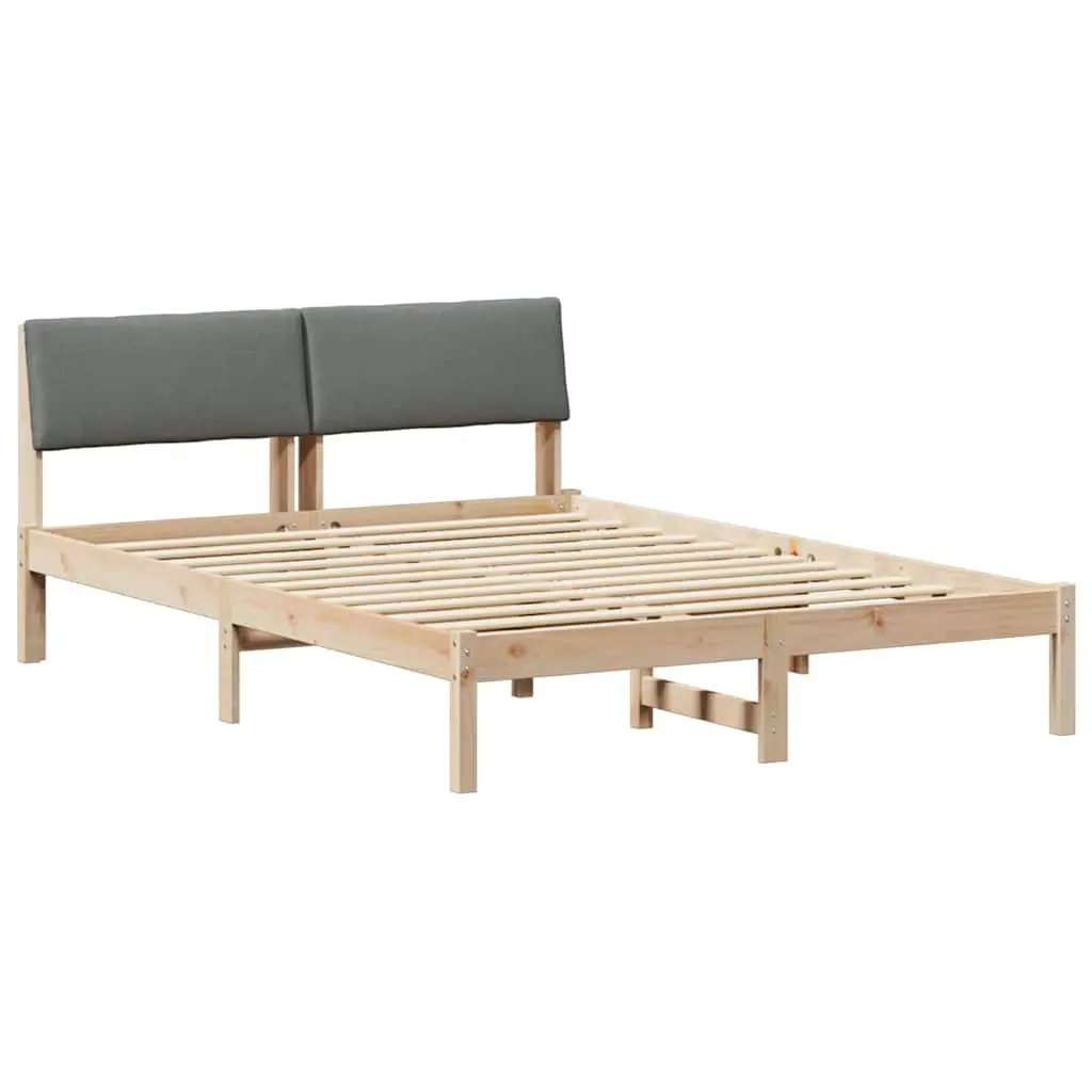 Platform Bed Frame 150 x 200 cm Modern Bedroom Furniture with Headboard Brown