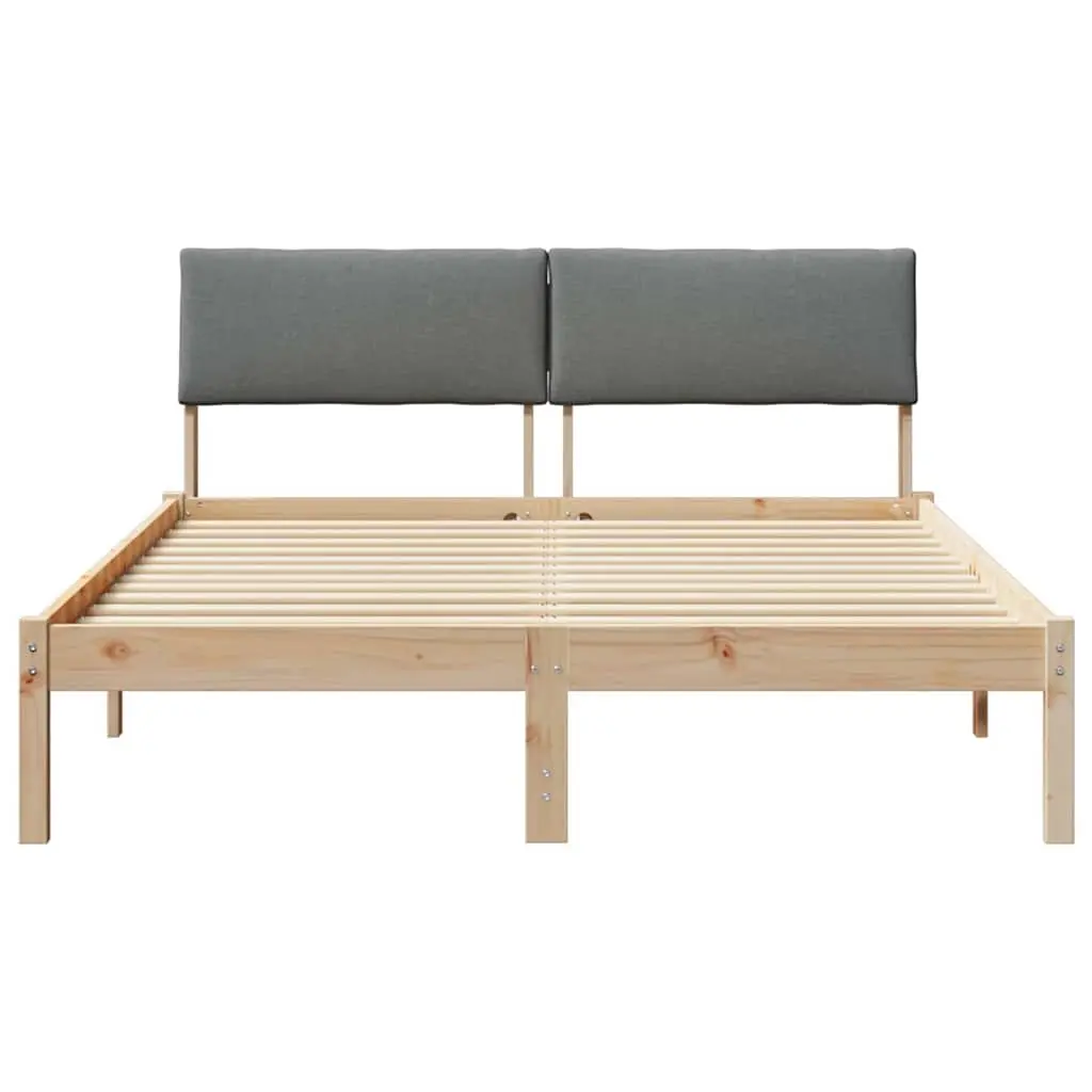 Platform Bed Frame 150 x 200 cm Modern Bedroom Furniture with Headboard Brown