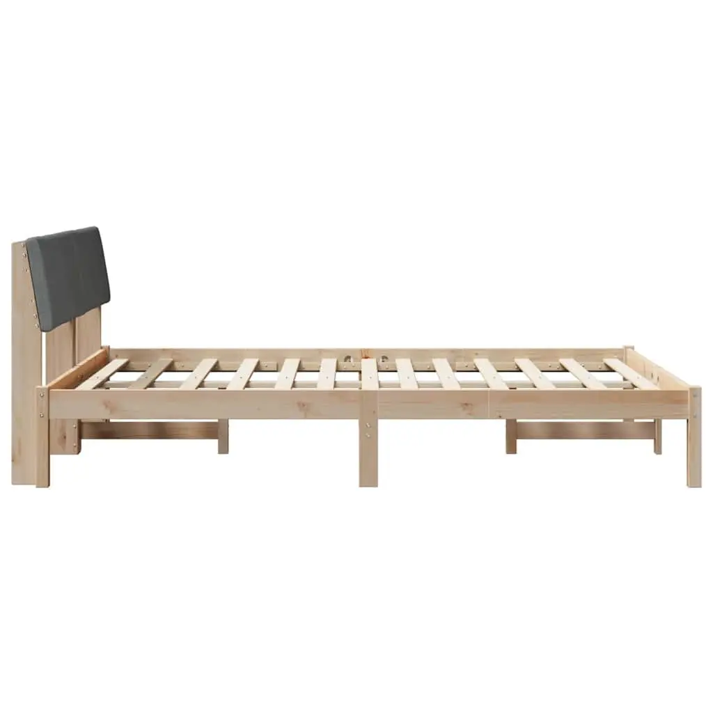 Platform Bed Frame 150 x 200 cm Modern Bedroom Furniture with Headboard Brown