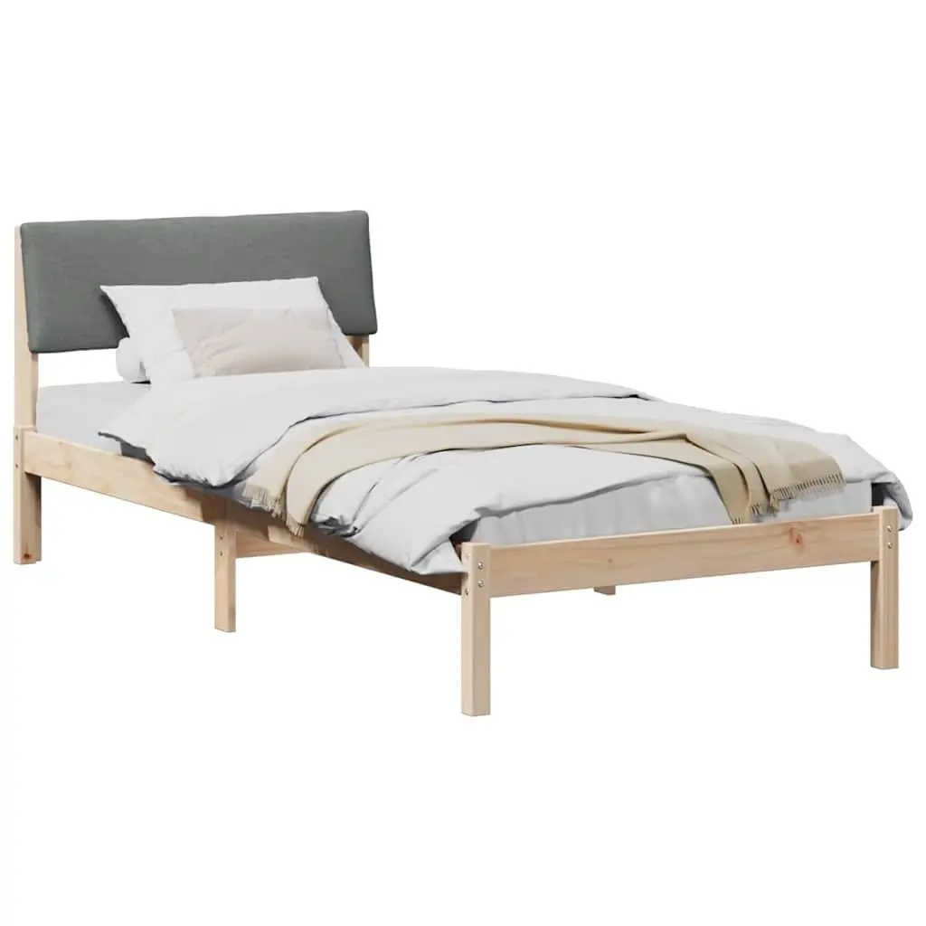 90 x 190 cm Platform Bed Frame Made of Solid Pine Wood