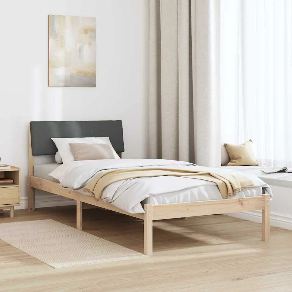 90 x 190 cm Platform Bed Frame Made of Solid Pine Wood