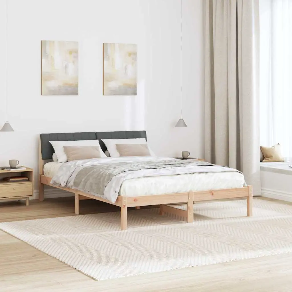 Bed Frame 135 x 190 cm in Solid Pine Wood
