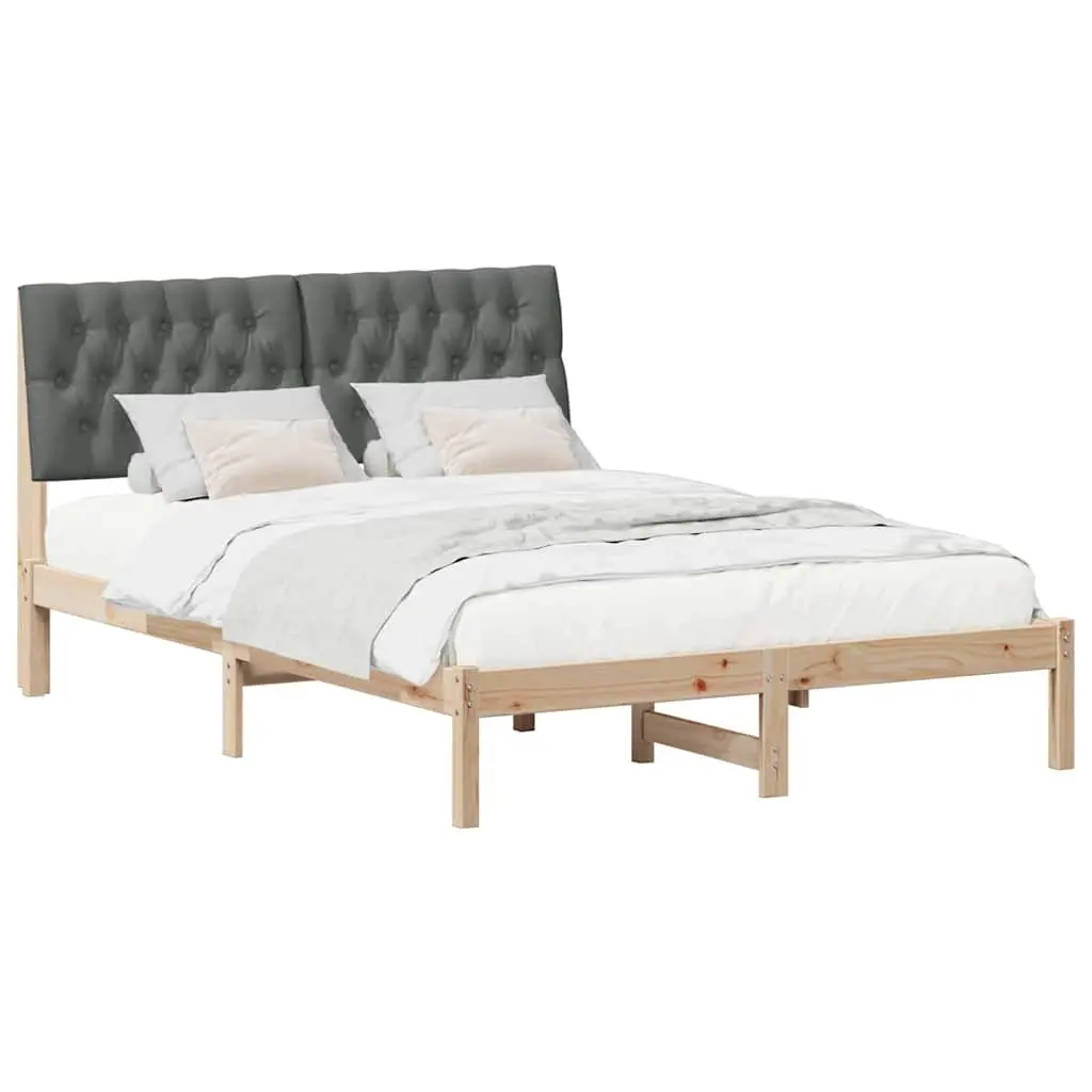 Platform Bed Frame 135 x 190 cm with Wall-Mounted Headboard