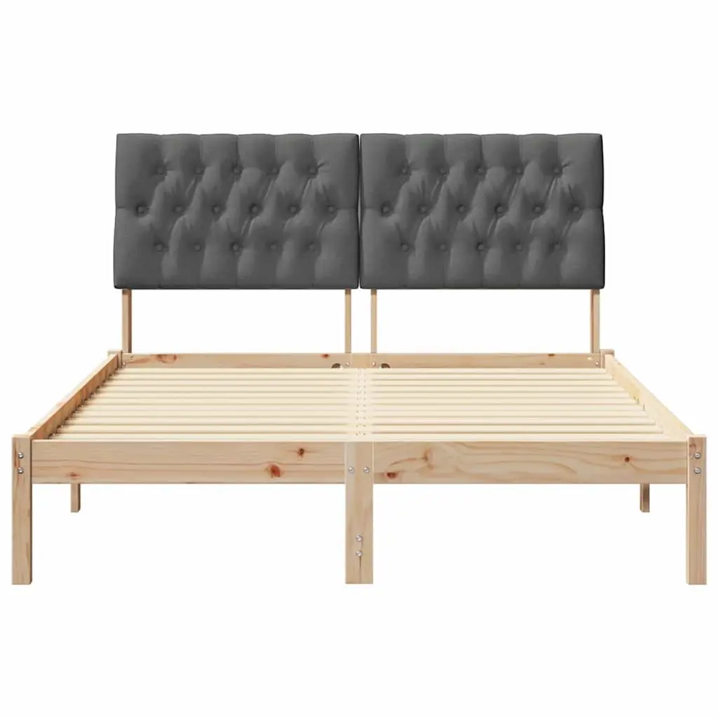 Platform Bed Frame 135 x 190 cm with Wall-Mounted Headboard