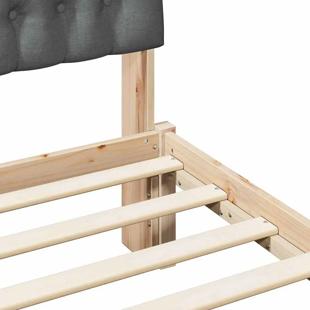 Platform Bed Frame 135 x 190 cm with Wall-Mounted Headboard