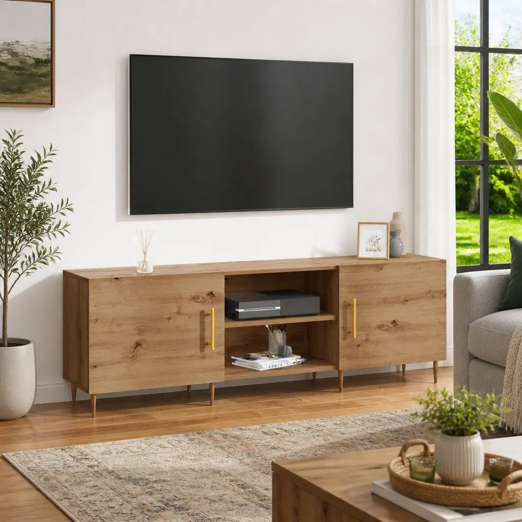 150cm Rectangular TV Cabinet in Brown