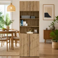 Dimensions: 80 x 42.5 x 40 cm Brown Wall Cabinet in Engineered Wood