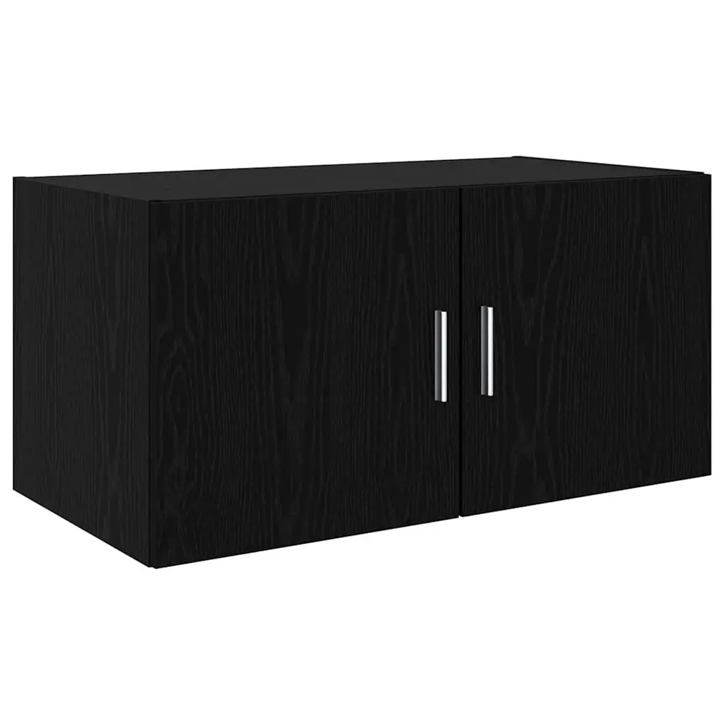 Wall Cabinet Storage Furniture for Dining Room Living Room Bedroom Engineered Wood Black Oak 80x42.5x40cm