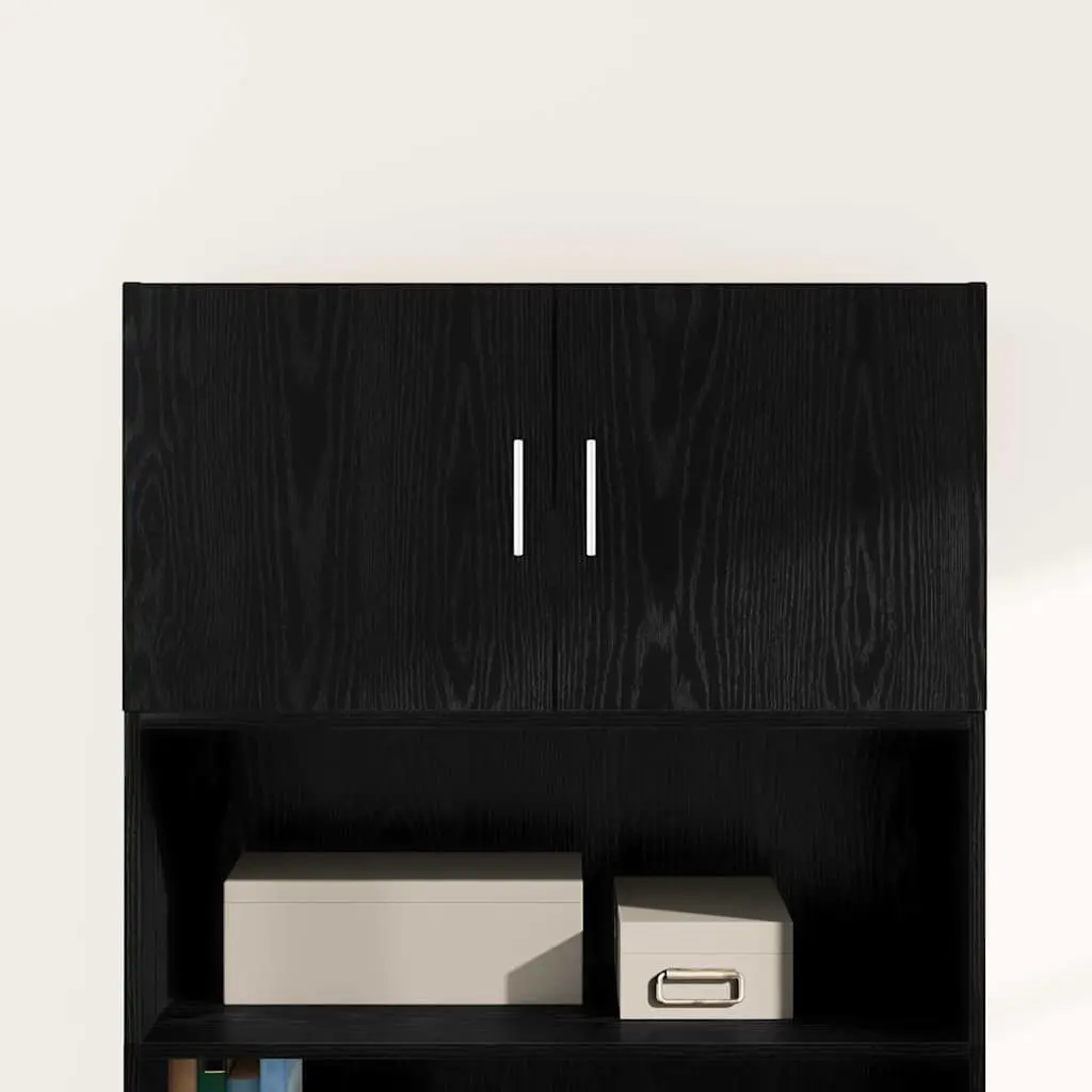 Wall Cabinet Storage Furniture for Dining Room Living Room Bedroom Engineered Wood Black Oak 80x42.5x40cm