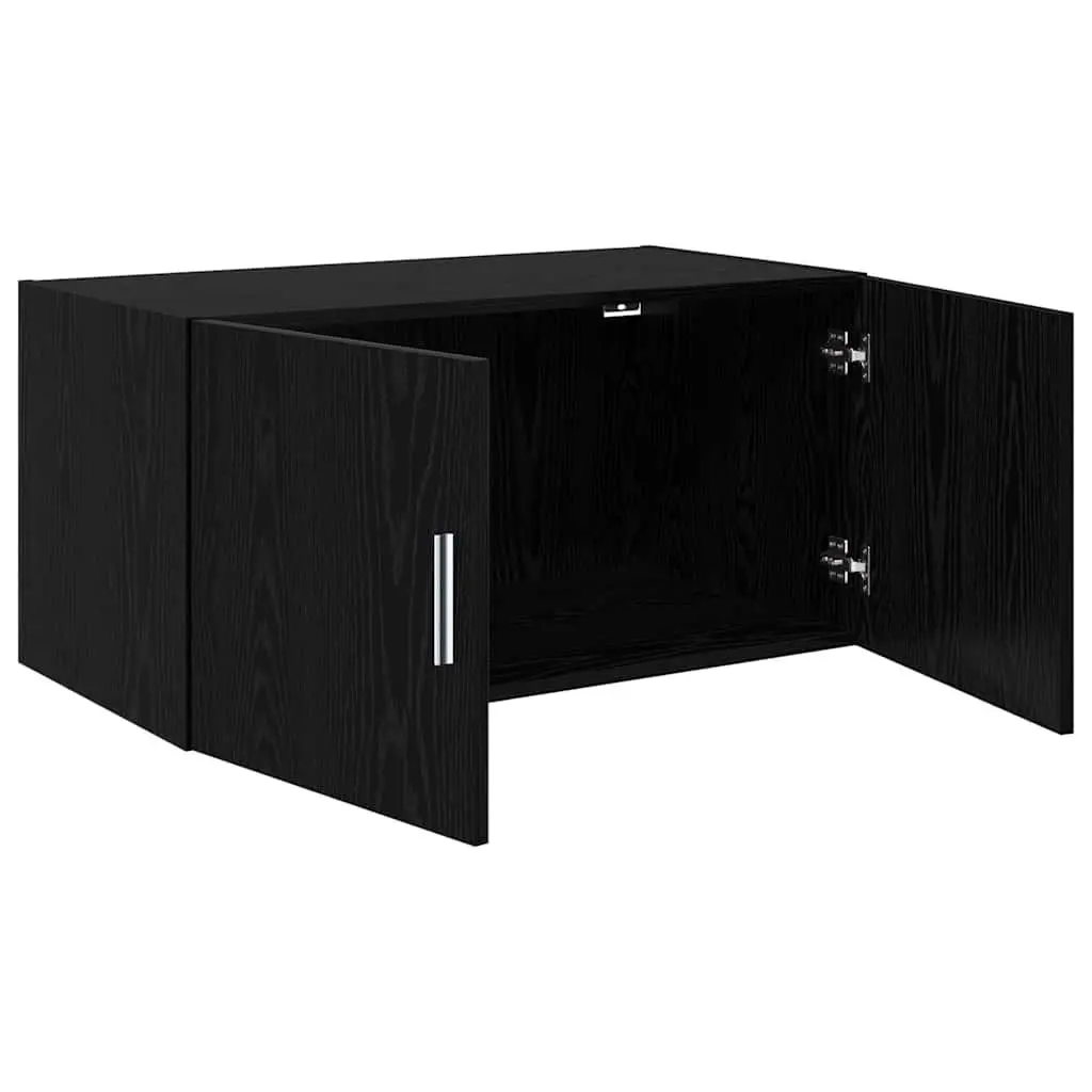 Wall Cabinet Storage Furniture for Dining Room Living Room Bedroom Engineered Wood Black Oak 80x42.5x40cm
