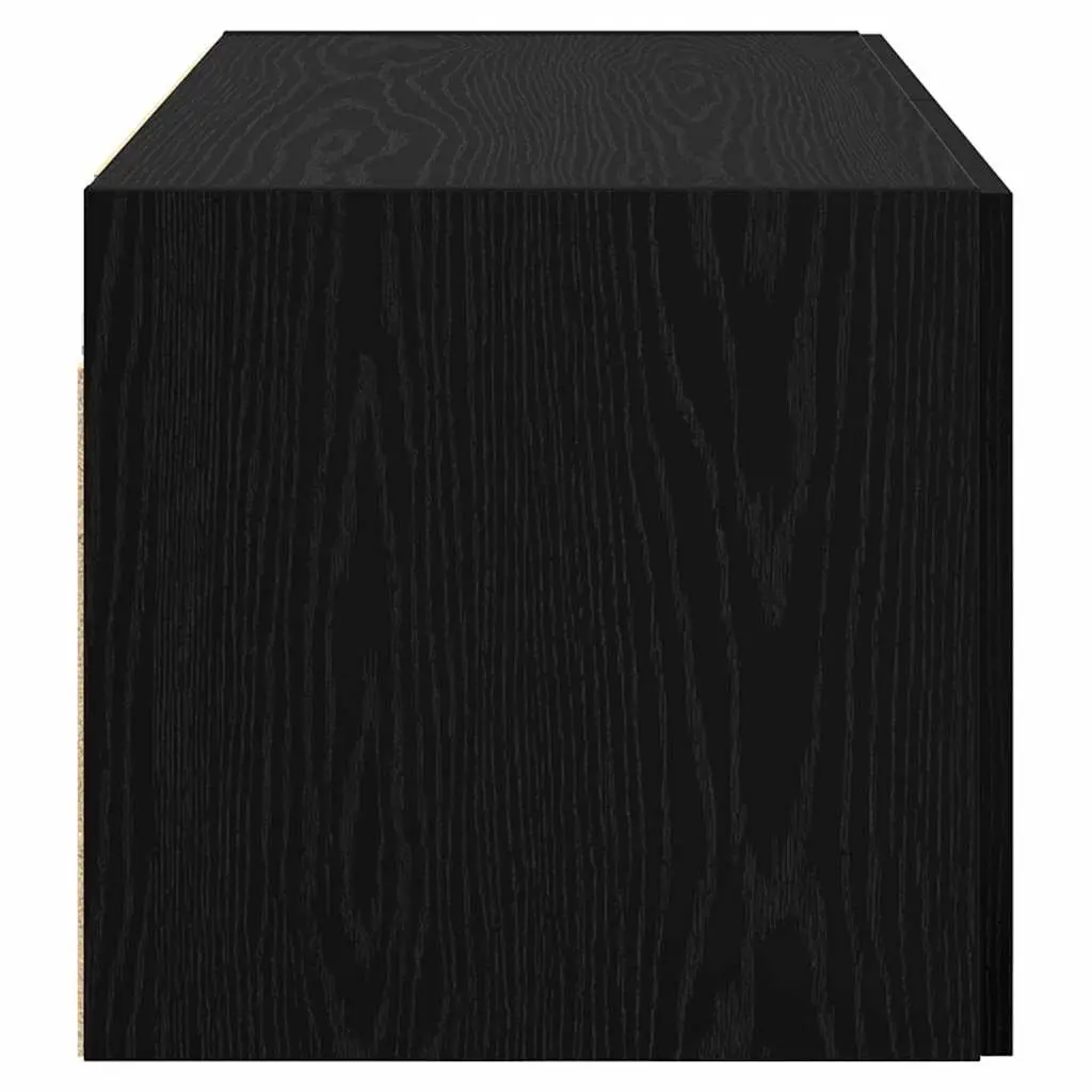 Wall Cabinet Storage Furniture for Dining Room Living Room Bedroom Engineered Wood Black Oak 80x42.5x40cm