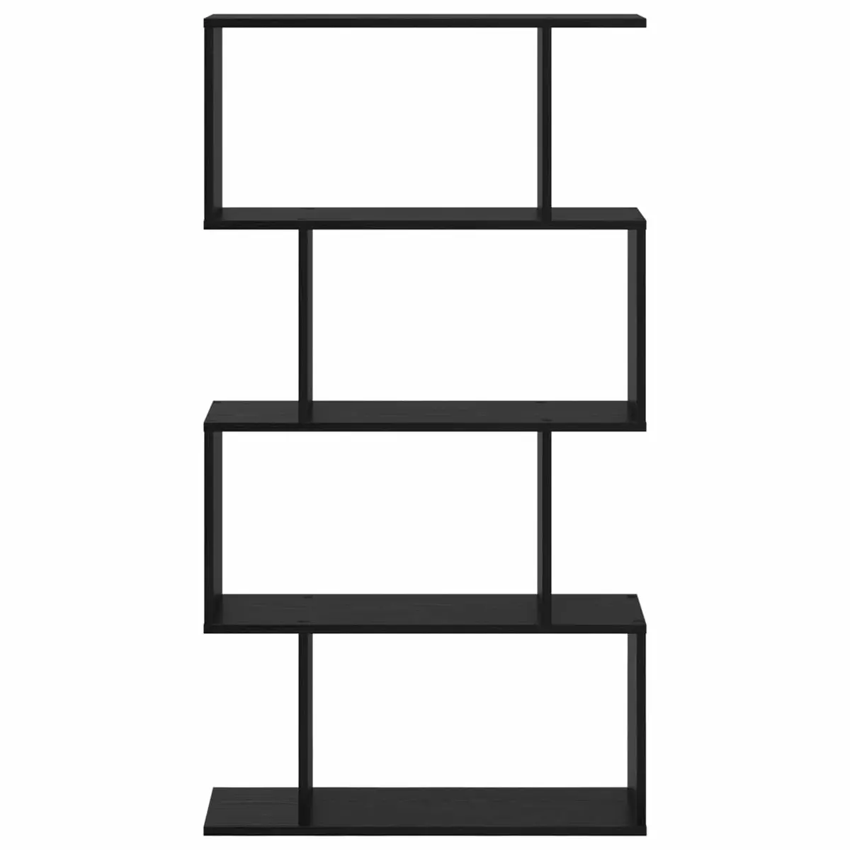 Book Cabinet Black Oak Storage Shelves Modern Engineered Wood Freestanding Unit 70 x 24 x 129 cm
