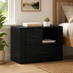 Black Oak Bedside Cabinet - 35 x 60 x 50 cm Specs