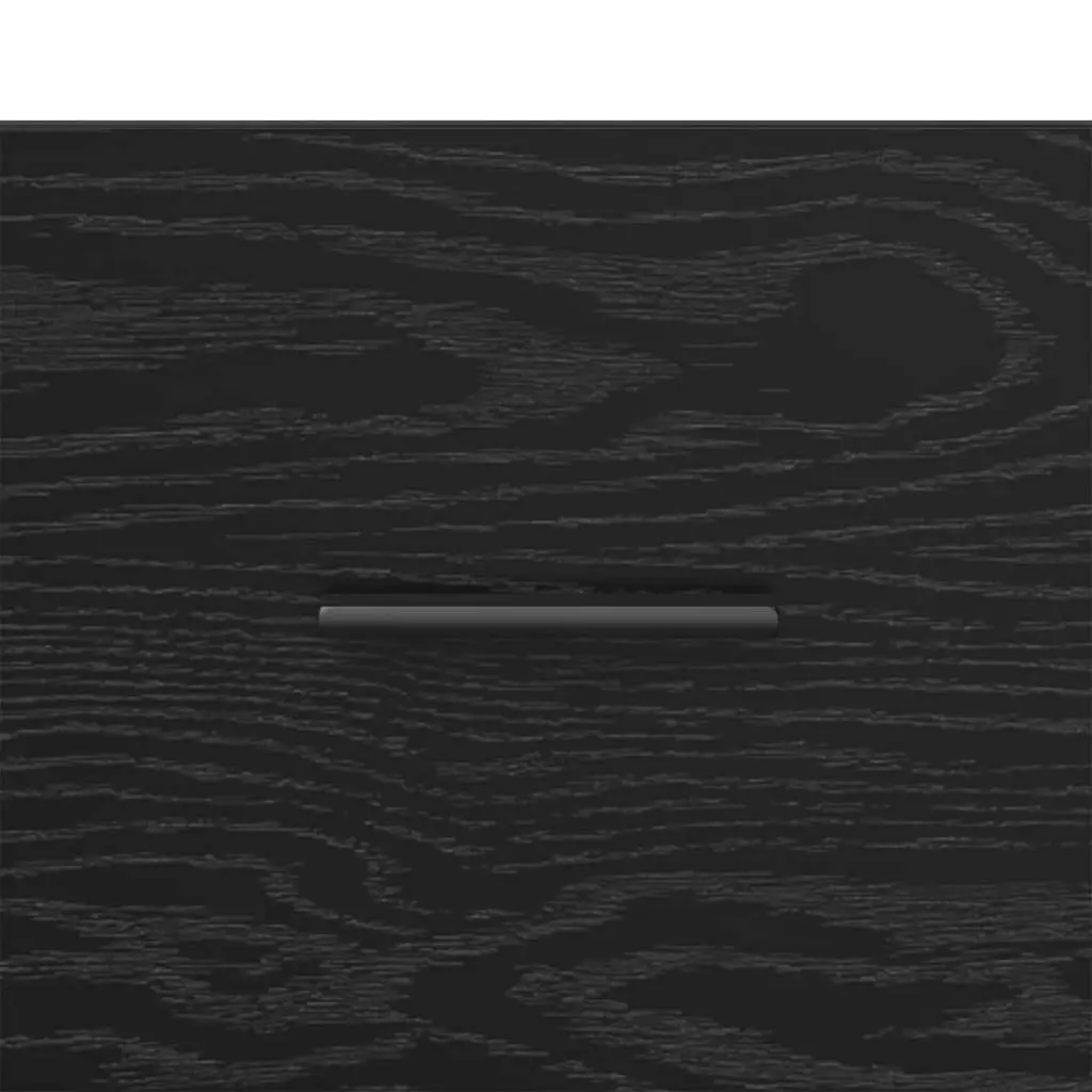 Bedside Cabinet Black Oak Engineered Wood Bedroom Storage 35 x 60 x 50 cm