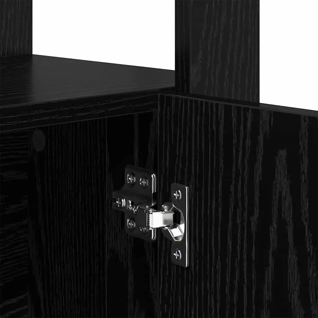Black Sideboard Storage Cabinet for Living Room Dining Room Entryway 30 x 80 x 119.5 cm