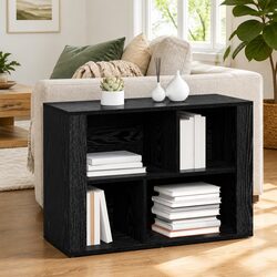 Black Oak Sideboard - 80 x 30 x 53 cm Engineered Wood