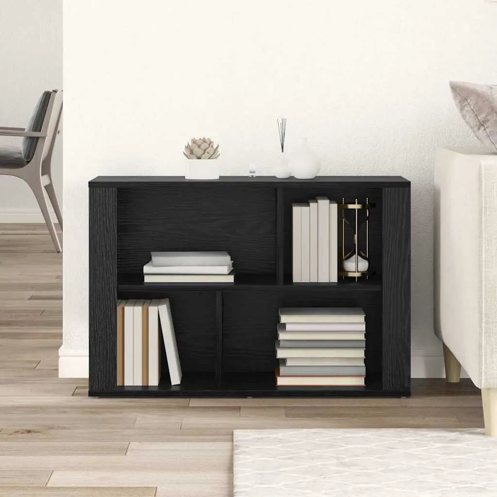 Sideboard Black Oak Living Room 80 x 30 x 53 cm Engineered Wood Storage Cabinet