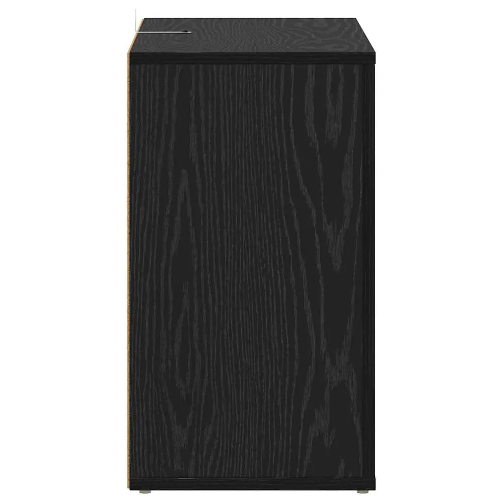 Sideboard Black Oak Living Room 80 x 30 x 53 cm Engineered Wood Storage Cabinet