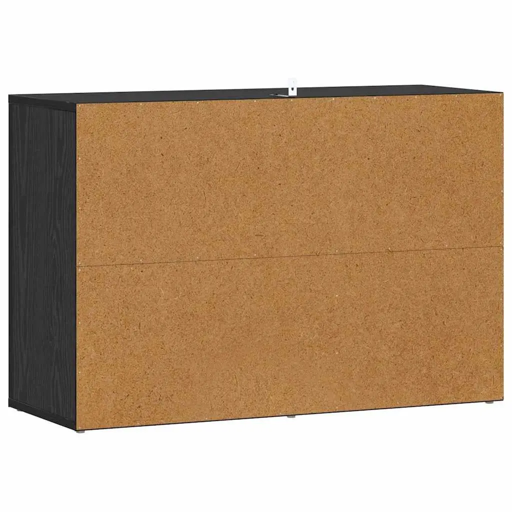 Sideboard Black Oak Living Room 80 x 30 x 53 cm Engineered Wood Storage Cabinet