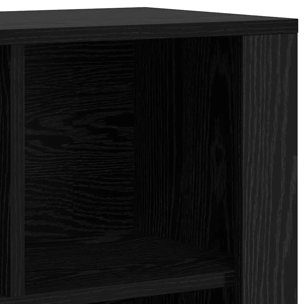Sideboard Black Oak Living Room 80 x 30 x 53 cm Engineered Wood Storage Cabinet